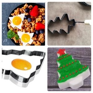 NWOT: Christmas Tree Egg & Pancake Mold + Cookie Cutter